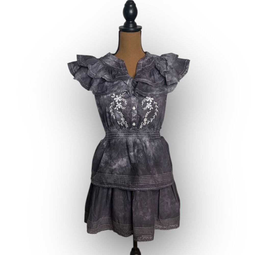 LoveShackFancy x Target, Charcoal Unique Tie Dyed Penelope Dress, Women’s XS
